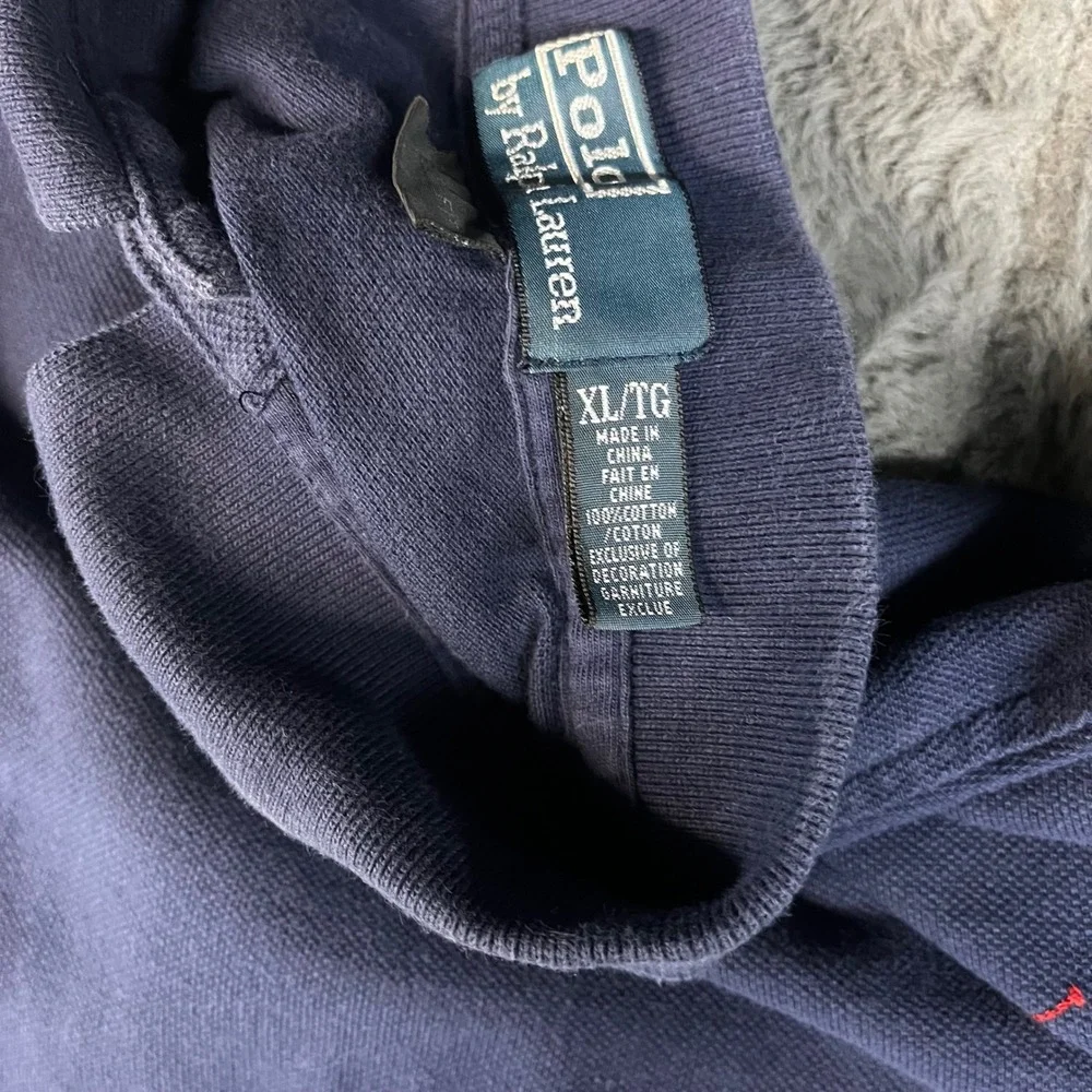 Polo Ralph Lauren Polo Shirt Men XL Navy Blue Slim Fit Short Sleeve Cotton